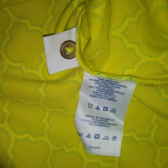 🆕 Lands' End | Lime Green & Blue Polo Shirt Womens Size Large - Picture 4 of 6